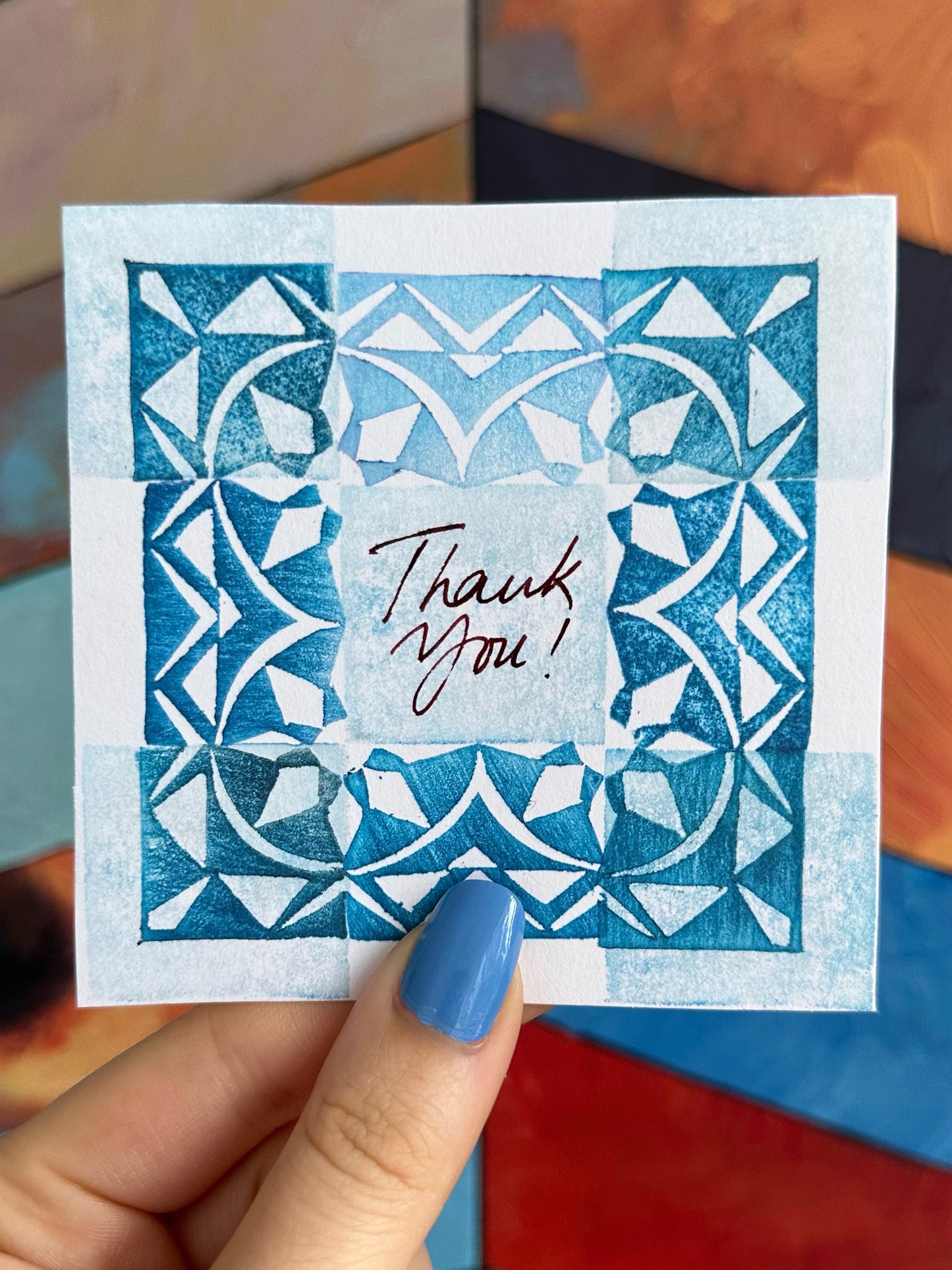 Thank you cards - randomized colours (pack of 5)