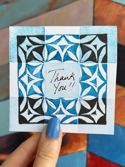 Thank you cards - randomized colours (pack of 5)