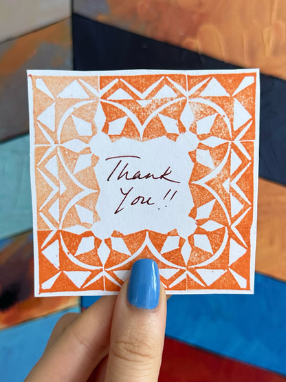 Thank you cards - randomized colours (pack of 5)