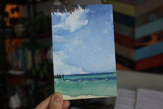 Postcard - Cancun watercolour painting