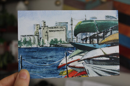 Postcard - Toronto Harbourfront watercolour painting